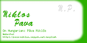 miklos pava business card