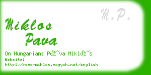 miklos pava business card